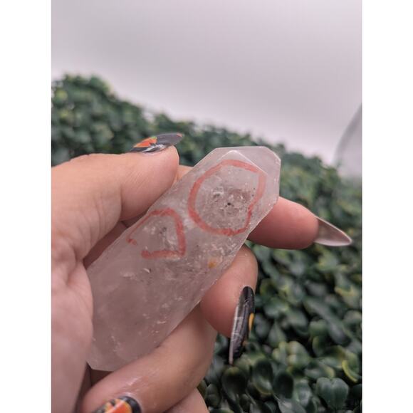 Natural enhydro Garden Quartz rare two bubbles moving sediment crystal specimen - Picture 4 of 4